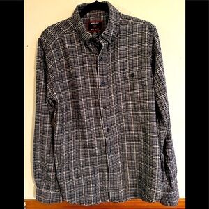 Woolly Dry Goods Cotton/Wool Navy/Gray Plaid Button Down